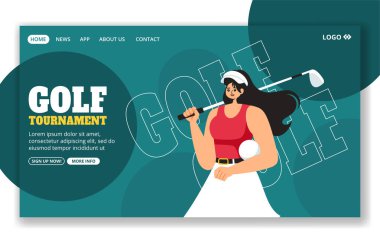 Golf Sporu Sosyal Medya İniş Sayfası Çizer El Şablonları Çizim Arkaplan Resimleri