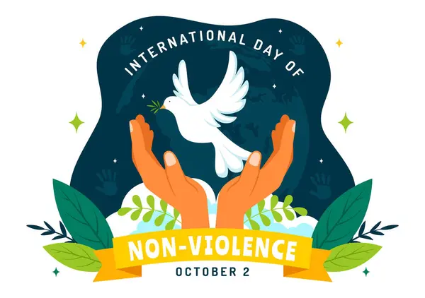 stock vector International Day of Non-Violence Vector Illustration on October 2nd, a Culture of Peace, Tolerance, and Understanding in a Flat Design Background