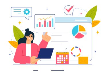 Sosyoekonomik Planlama ve Politika Formülasyonu için Veri Hesaplaması içeren Ulusal İstatistik Günü Vektör İllüstrasyonuName