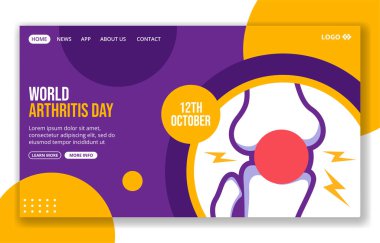 Arthritis Day Social Media Landing Page Cartoon Hand Drawn Templates Background Illustration clipart