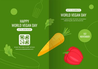 Vegan Günü Sosyal Medya Broşürü Şablonu