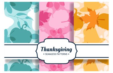 Sezonluk Tasarımlar ve Tatil Dekorasyonları İçin Canlı Düz Şekil Çizgi Film Elemanlarını içeren Şablonsuz Şükran Günü Şablonu