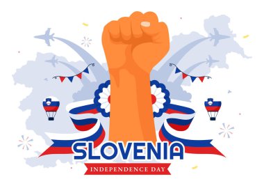 Slovenia Independence Day Vector Illustration Celebrating 26 December with a Waving Flag Design in a Flat Style Background National Unity Holiday clipart