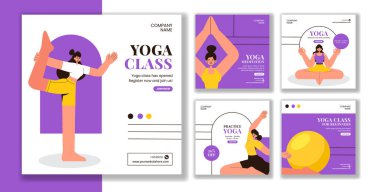 Rahatlama ve Farkındalık Yoga Düz Çizgi Film Biçimi