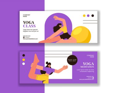 Düz Biçimli Yoga ve Meditasyon Uygulamaları İçin Yatay Bayrak Tasarımı