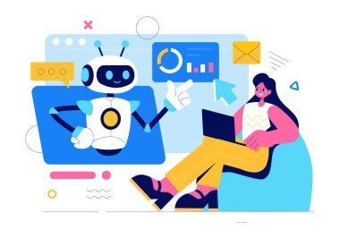 Yapay Zeka Vektörü İllüstrasyonu: Program Analiz Verisi ya da Bilimsel Bilimsel Bilimsel Bilimsel Bilimsel Bilimlerle Dijital Beyin, Teknoloji ve Mühendislik