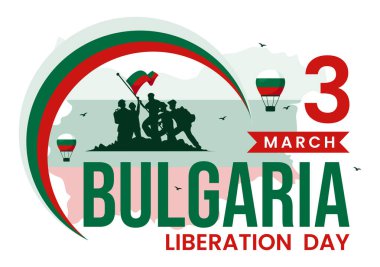 Bulgaristan 'ın Ulusal Bayram Düz Arkaplanında Bulgar Bayrağı ve Kurdelesinin yer aldığı 3 Mart' taki Kurtuluş Günü Vekil İlülasyonunuz Kutlu olsun