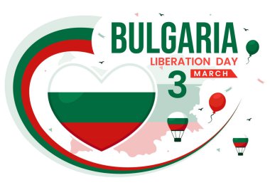 Bulgaristan 'ın Ulusal Bayram Düz Arkaplanında Bulgar Bayrağı ve Kurdelesinin yer aldığı 3 Mart' taki Kurtuluş Günü Vekil İlülasyonunuz Kutlu olsun