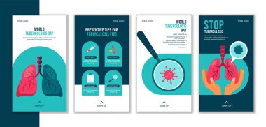 Dünya Tüberküloz Günü Sosyal Medya Hikayeleri Tasarımı El Çizimi Düz Çizgi Film Biçimi
