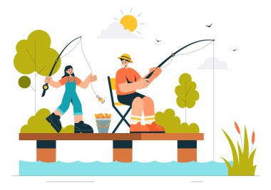 Sport Angler ve Lake Shore 'dan Yem ve Bot in a Recreation' la Balıkçılık Reklamları