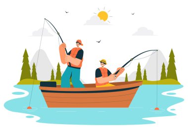 Sport Angler ve Lake Shore 'dan Yem ve Bot in a Recreation' la Balıkçılık Reklamları