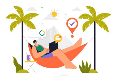 Dijital Göçebe Yaşam Tarzı Vektör İllüstrasyonuName