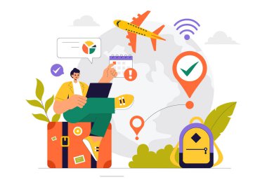 Dijital Göçebe Yaşam Tarzı Vektör İllüstrasyonuName