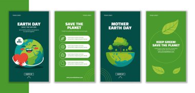 Gezegen İllüstrasyonunu Dünya Günü Sosyal Medya Hikayelerine Kaydet