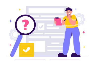 Düz Biçim Arkaplanındaki Gerçekler ve Kanıtlar Karşılaştırması İçin Efsanelere Karşı Haber Vektörü İllüstrasyonunu Denetle