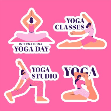 Elle çizilmiş Sağlıklı Uluslararası Yoga Günü Tasarımı