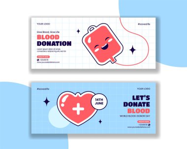 Dünya Kan Bağışı Günü Kampanyası için Çizgi Film Biçimi İllüstrasyonuName