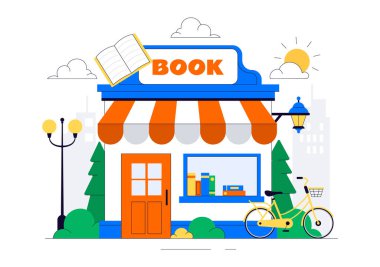 Bir Okul Kütüphanesi Eğitim, Okuma, Eğitim, Öz Geliştirme ve Düz Arkaplanda Edebiyat