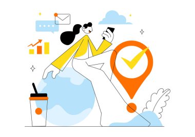 Uzaktan Çalışma Kurulum Vektörü İllüstrasyonu Dengeli Çalışma Hayatı Ortamı Esnekliği ve Ev Verimliliğini Vurguluyor