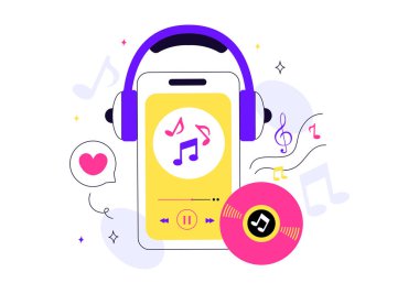 Viral Tunes Vektör İllüstrasyonu Ses Dalgaları Eşitleyici, Ses Sinyali Çemberi ve Dijital Görsel Ses ile popüler olan Şarkılar