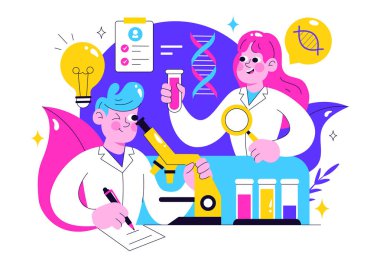 DNA Molekül Yapısı, Bilimsel Araştırmalar ve Teknolojik Bilimler Laboratuvarı Deneyleri içeren Genetik Test Resimleri