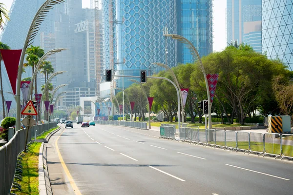 Ulica Corniche Doha Katar — Zdjęcie stockowe