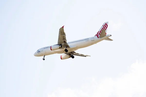 Перт Австралия Сентября 2022 Года Посадка Самолета Virgin Flight Airbus — стоковое фото