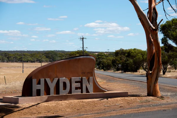 Cidade Hyden Sinal Boas Vindas Austrália Ocidental — Fotografia de Stock
