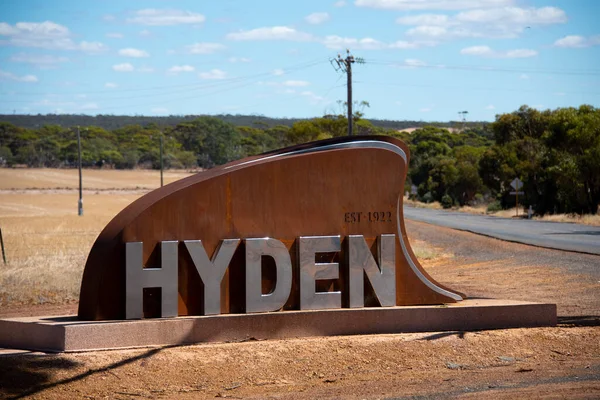 Cidade Hyden Sinal Boas Vindas Austrália Ocidental — Fotografia de Stock