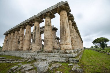 Paestum Arkeoloji Parkındaki Hera Tapınağı - İtalya