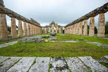 Paestum Arkeoloji Parkındaki Hera Tapınağı - İtalya