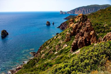 Nebida 'da Panoramik Gözcü - Sardunya - İtalya