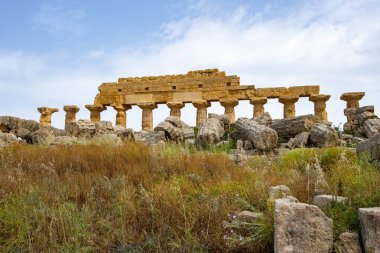 Selinunte Arkeoloji Parkındaki C Tapınağı - Sicilya - İtalya