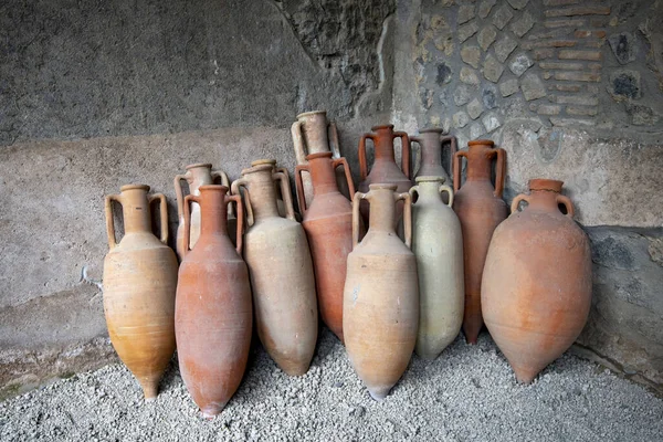 Old Clay Jars in House of the Europa Ship - Pompeii - Italy