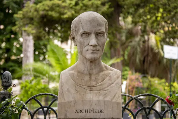 Busto Del Matematico Greco Archimede Foto Stock
