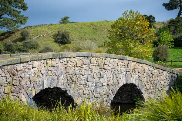 stock image Stone Bridge on Pond - New Zealand