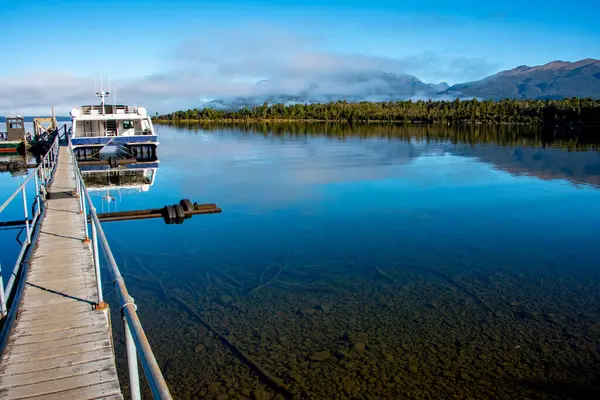 stock image Wharf on Eglinton River - New Zealand