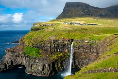 Mulafossur Waterfall - Faroe Islands clipart