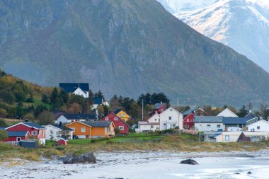 Lofoten 'deki Ramberg Köyü - Norveç