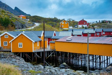 Lofoten 'deki Tind kasabası - Norveç