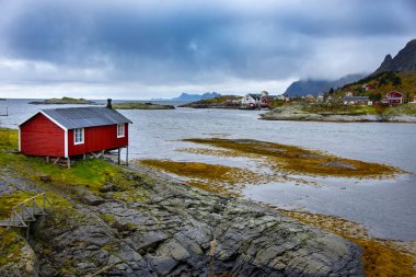 Tind-Lofoten-Norveç 'te Geleneksel Rorbu Evi