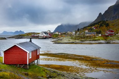 Tind-Lofoten-Norveç 'te Geleneksel Rorbu Evi