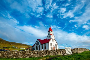 Sandavagur 'daki Sandavags Kilisesi - Faroe Adaları