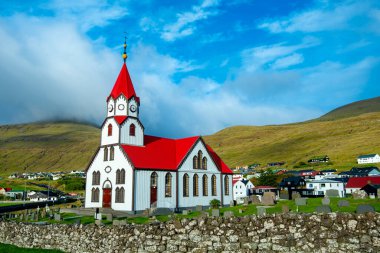 Sandavagur 'daki Sandavags Kilisesi - Faroe Adaları