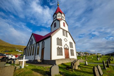 Sandavagur 'daki Sandavags Kilisesi - Faroe Adaları