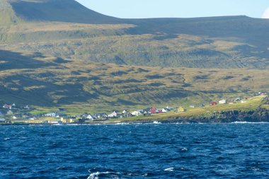 Sandoy Adası 'ndaki Skalavik Köyü - Faroe Adaları