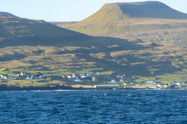 Sandoy Adası 'ndaki Skalavik Köyü - Faroe Adaları