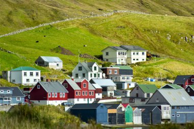 Suduroy Adası 'ndaki Hvalba Köyü - Faroe Adaları
