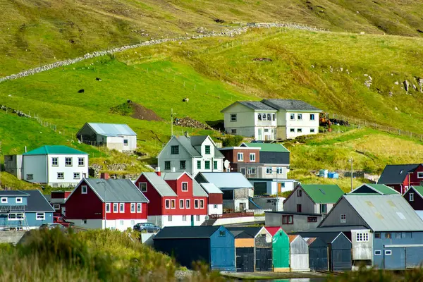 Suduroy Adası 'ndaki Hvalba Köyü - Faroe Adaları
