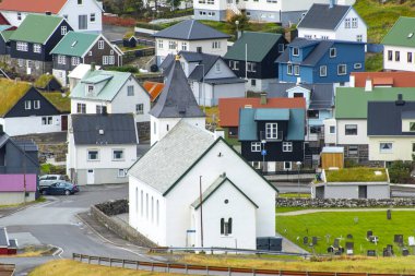 Eidi kasabasındaki Eidis Kilisesi - Faroe Adaları